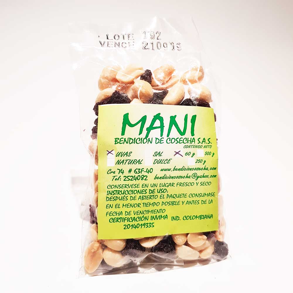 Maní con uvas